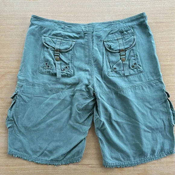 Da-Nang Green and Blue Cargo Shorts Lightweight Casual - Picture 3 of 6